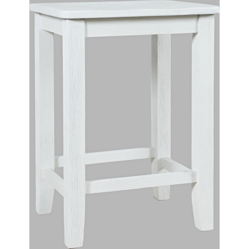 Eastern Tides Backless Counter Stool in Brushed White (Set of 2)